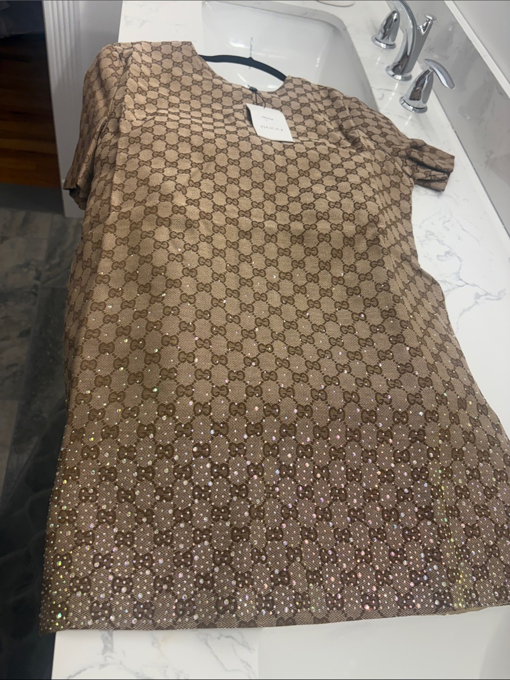 Gg Style  Brown GG Monogram Short-Sleeve Shirt/dress - Picture 7 of 9